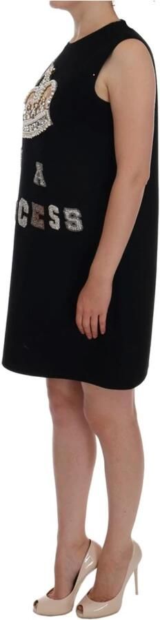 Dolce & Gabbana Zwarte Kristal Shift Jurk I AM A Princess Black Dames - Foto 6