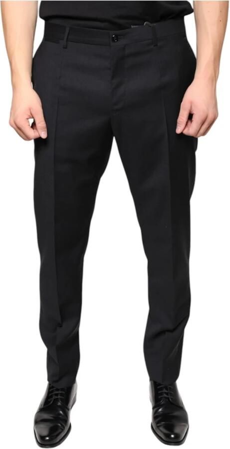 Dolce & Gabbana Zwarte wollen Skinny Dress Pants Black Heren - Foto 4