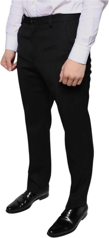 Dolce & Gabbana Zwarte Wolmix Skinny Dressbroek Black Heren - Foto 4