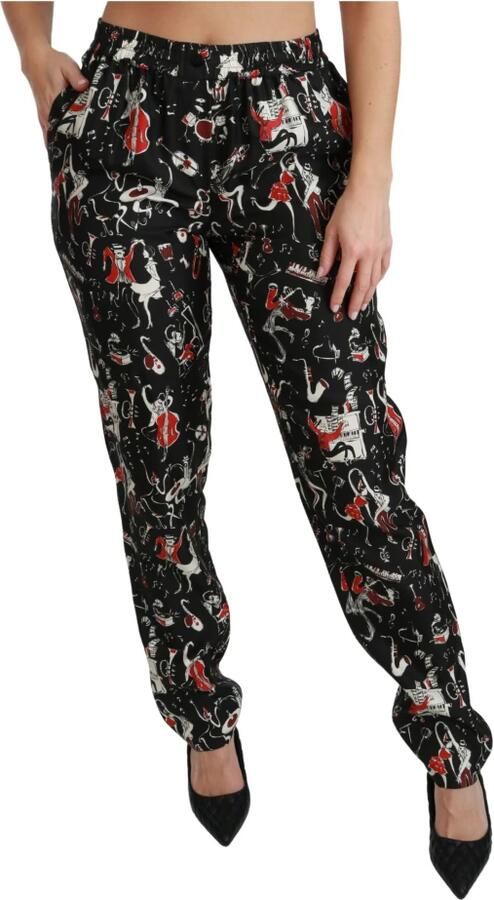 Dolce & Gabbana Luxe Zijden Skinny Broek met Middelhoge Taille Multicolor Dames - Foto 5