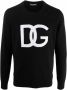 Dolce & Gabbana Dolce Gabbana Logo Wool Sweater Zwart Heren - Thumbnail 1
