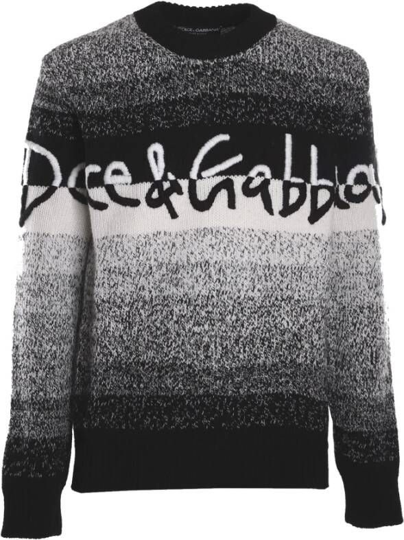 Dolce & Gabbana Dolce Gabbana Wool Logo Sweater Zwart Heren