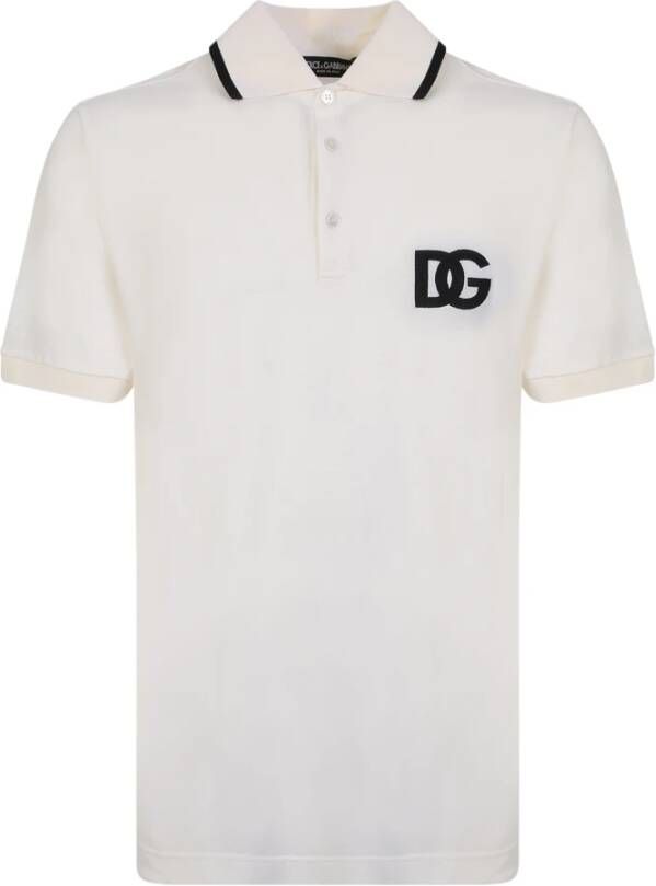 Dolce & Gabbana DolceGabbana customizes polo shirt with instantly recognizable embroidery Wit Heren