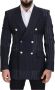 Dolce & Gabbana Italiaans Vervaardigde Navy Blue Peak Lapel Blazer Blue Heren - Thumbnail 1