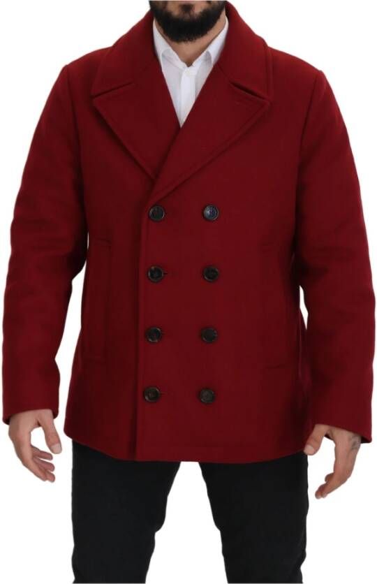 Dolce & Gabbana Double-Breasted Coats Rood Heren