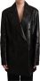 Dolce & Gabbana Pre-owned Black Double Breasted Coat Leather Jacket Zwart Dames - Thumbnail 1