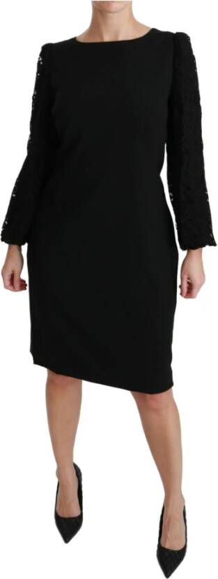 Dolce & Gabbana Zwarte mouwloze Bodycon knielengte jurk Black Dames