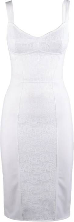 Dolce & Gabbana Elegante Corset Midi Jurk White Dames