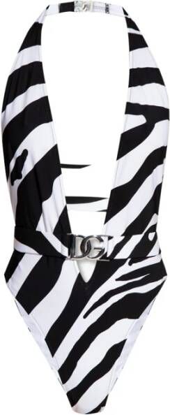 Dolce & Gabbana Zebra Print Halternek Badpak Black Dames