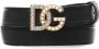 Dolce & Gabbana Zwarte Leren Riemen met Gouden Logo Gesp Zwart Dames - Thumbnail 3