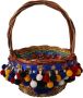 Dolce & Gabbana Multicolor Versierde Rieten Mand Tote Tas Multicolor Dames - Thumbnail 1