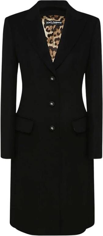 Dolce & Gabbana Single-Breasted Coat N0000 Cappotto Black Dames