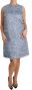 Dolce & Gabbana Metallic Fringe Mini Jurk Mouwloos ALine Blue Dames - Thumbnail 1
