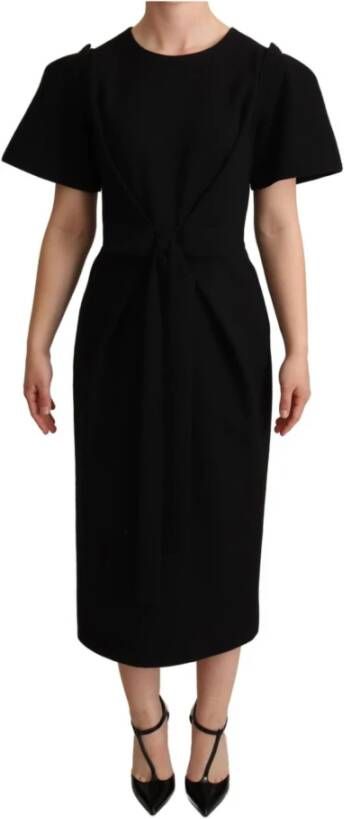 Dolce & Gabbana Wollen boog detail schede jurk Zwart Dames