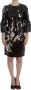Dolce & Gabbana Bloemen Runway Shift Jurk met Kristallen Knopen Multicolor Dames - Thumbnail 1