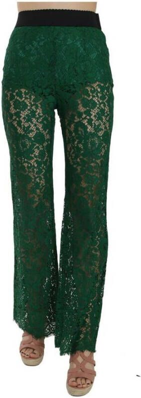 Dolce & Gabbana Floral Lace Pants Groen Dames