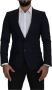 Dolce & Gabbana Blauwe Wol Slim Fit Formeel Jas Blazer Blauw Heren - Thumbnail 1