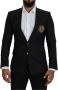 Dolce & Gabbana Zwarte Logo Borduurwerk Martini Blazer Black Heren - Thumbnail 1