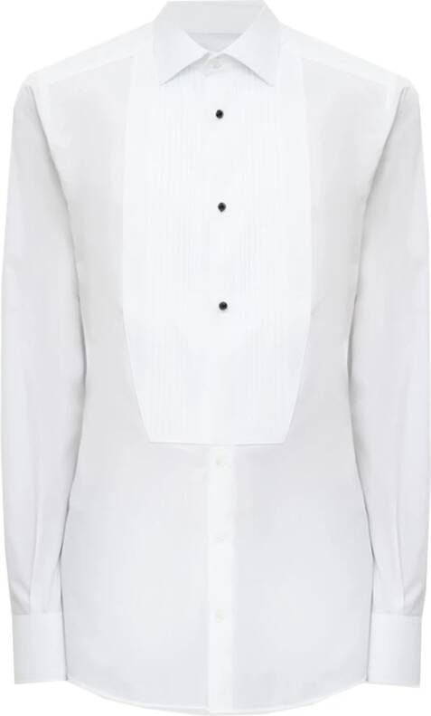 Dolce & Gabbana Katoenen en Zijden Formeel Overhemd White Heren