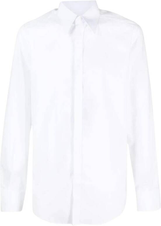 Dolce & Gabbana Witte Katoenen Elastan Overhemden White Heren