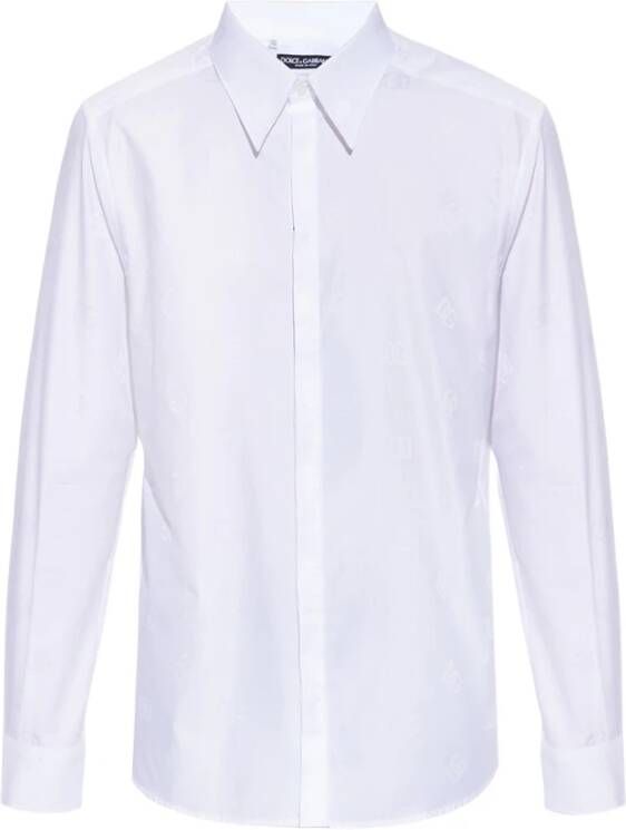 Dolce & Gabbana Heren Martini-fit Shirt Wit White Heren