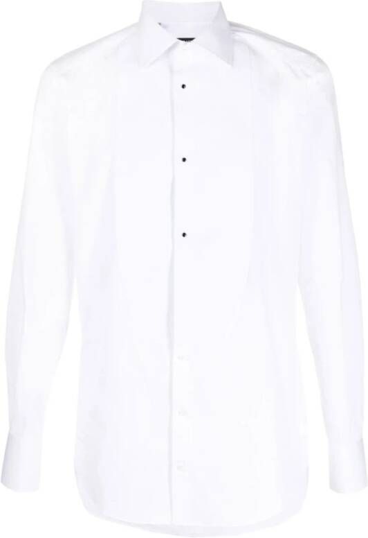 Dolce & Gabbana Witte Contrasterende Tuxedo Overhemd White Heren