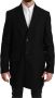 Dolce & Gabbana Black 100% Wool Jacket Coat Blazer Zwart Heren - Thumbnail 1