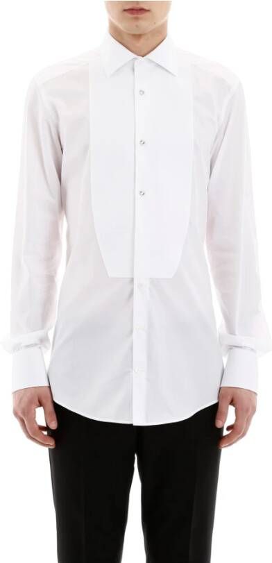Dolce & Gabbana Katoenen smokingoverhemd White Heren