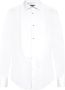 Dolce & Gabbana Witte katoenen overhemd met lange mouwen en zwarte parelknop White Heren - Thumbnail 2