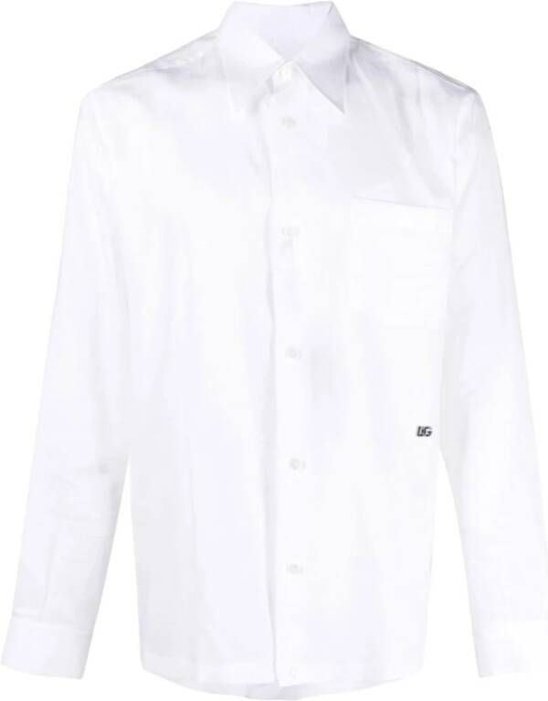 Dolce & Gabbana Witte Linnen Overhemd Klassiek Model White Heren
