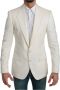 Dolce & Gabbana Crème Single Breasted Formeel Blazer White Heren - Thumbnail 1