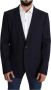 Dolce & Gabbana Zwarte wollen stretch herenjas Martini blazer Black Heren - Thumbnail 1