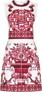 Dolce & Gabbana Fuchsia Brokaat Katoenen Jurk Roze Dames