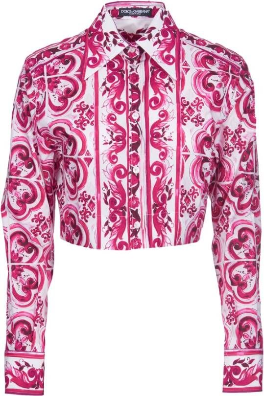 Dolce & Gabbana Fuchsia Overhemden Pinaforemetal Breedte Roze Dames