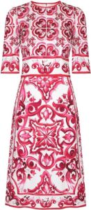 Dolce & Gabbana Fuchsia Zijden Jurk Roze Dames