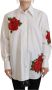 Dolce & Gabbana Witte Katoenen Bloemenborduurwerk Shirt White Dames - Thumbnail 1