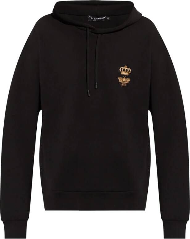 Dolce & Gabbana Geborduurde hoodie Zwart Heren