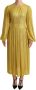 Dolce & Gabbana Gele Kristal Mesh Geplooide Maxi Jurk Yellow Dames - Thumbnail 1
