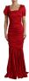 Dolce & Gabbana Rode Zijden Stretch Sheath Mermaid Gown Jurk Red Dames - Thumbnail 1
