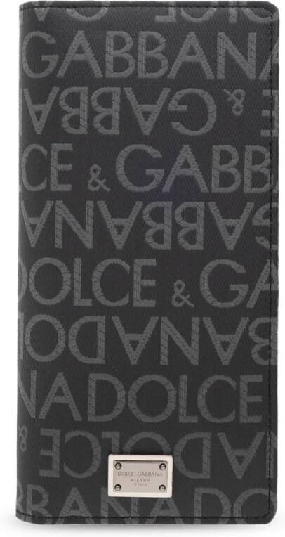 Dolce & Gabbana Stijlvolle herenportemonnee met logo ontwerp en meerdere vakken Black Heren