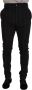 Dolce & Gabbana Zwarte Wol Chino Formele Herenbroek Black Heren - Thumbnail 1