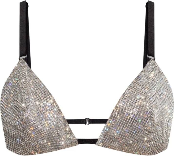 Dolce & Gabbana Kristallen Triangel BH Gray Dames