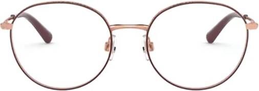 Dolce & Gabbana Burgundy Rose Gold Slim Brilmontuur Yellow Dames