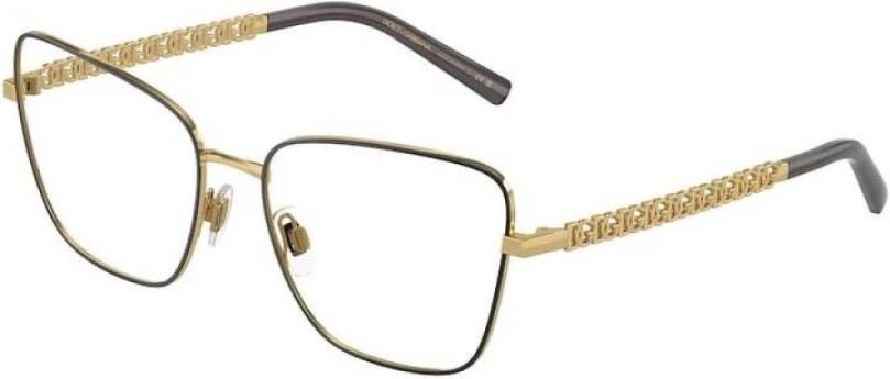 Dolce & Gabbana Gouden modieuze bril voor vrouwen Yellow Dames