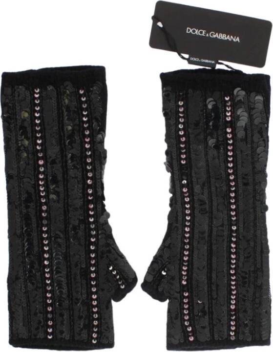 Dolce & Gabbana DG Prachtige Vingerloze Handschoenen Black Dames