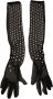 Dolce & Gabbana Kristalversierde Mesh Handschoenen Zwart Katoen Italië Black Dames - Thumbnail 1