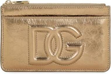 Dolce & Gabbana Gouden Portemonnees Kleine Lederwaren Beige Dames
