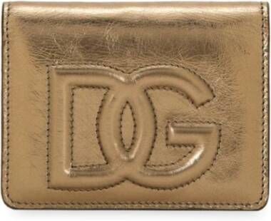 Dolce & Gabbana Gouden Portemonnee van Kalfsleer met Logodetail Yellow Dames