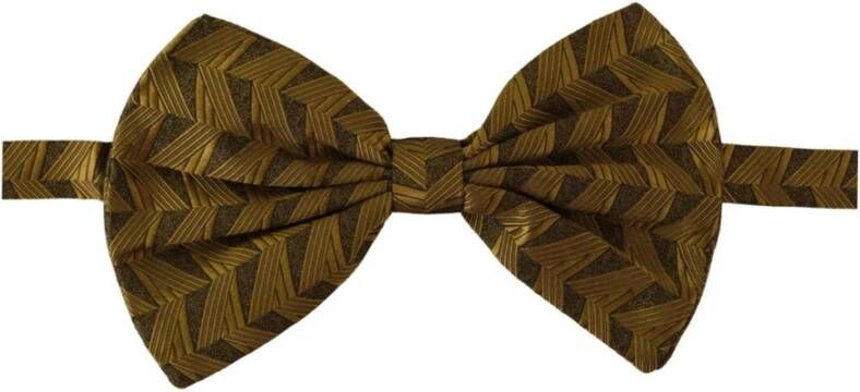 Dolce & Gabbana Elegante Gouden Zijden Vlinderdas Multicolor Heren