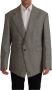 Dolce & Gabbana Gray Checkered Single Breasted Jacket Blazerjas Grijs Heren - Thumbnail 1